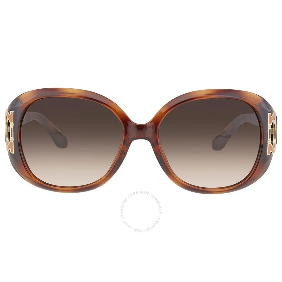 商品Salvatore Ferragamo|Salvatore Ferragamo Brown Gradient Oval Ladies Sunglasses SF668S 238 57,价格¥593,第1张图片