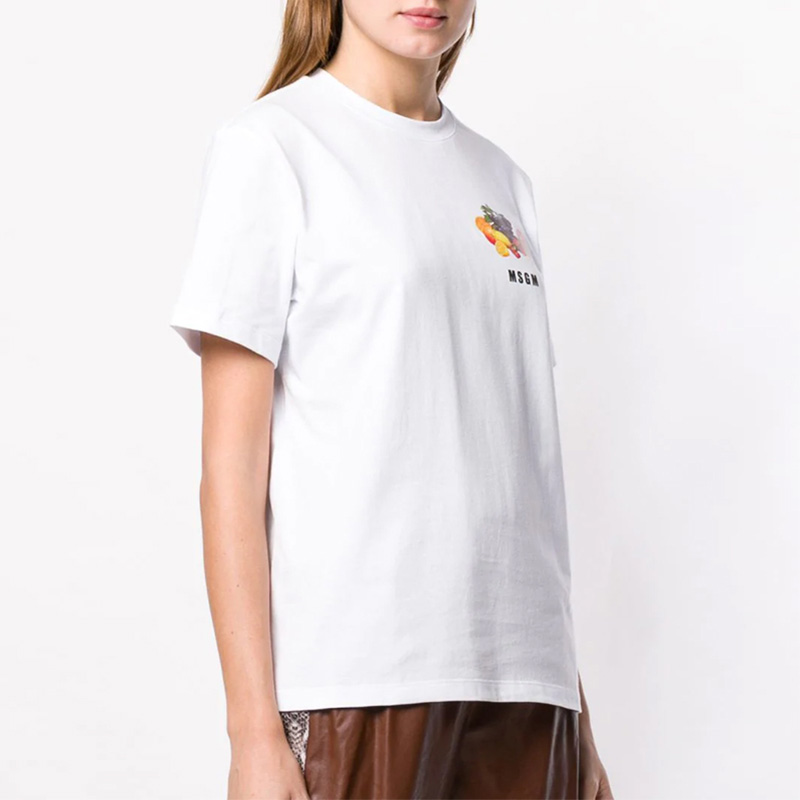 MSGM  女士棉质字母印花圆领短袖T恤 2641MDM173-5298-01商品第4张图片规格展示