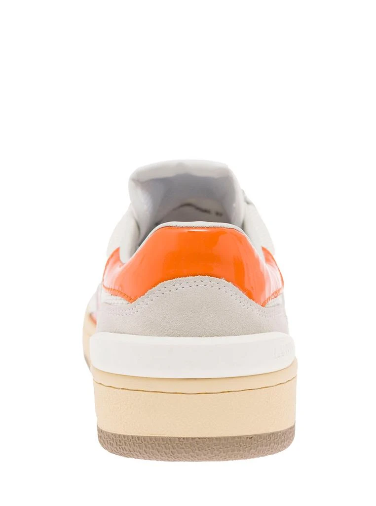 商品Lanvin|Lanvin Clay Low White And Orange Leather And Mesh Sneaker Woman,价格¥2788,第4张图片详细描述