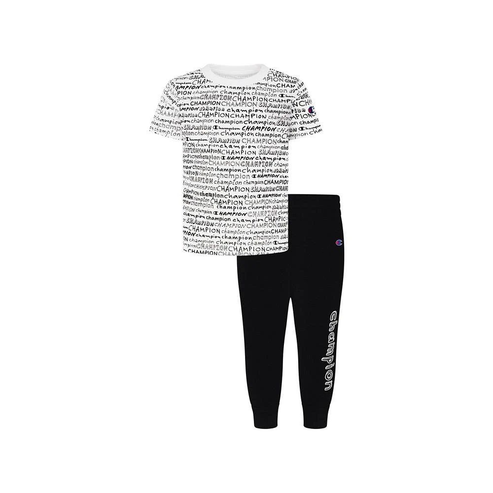 商品CHAMPION|Baby Boys Hand Drawn Signature T-shirt and Fleece Pants, 2 Piece Set,价格¥67,第1张图片