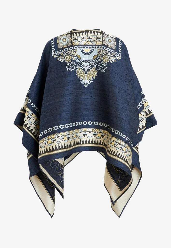 商品ETRO|Scarf-Print Cape in Silk Blend,价格¥5359,第2张图片详细描述