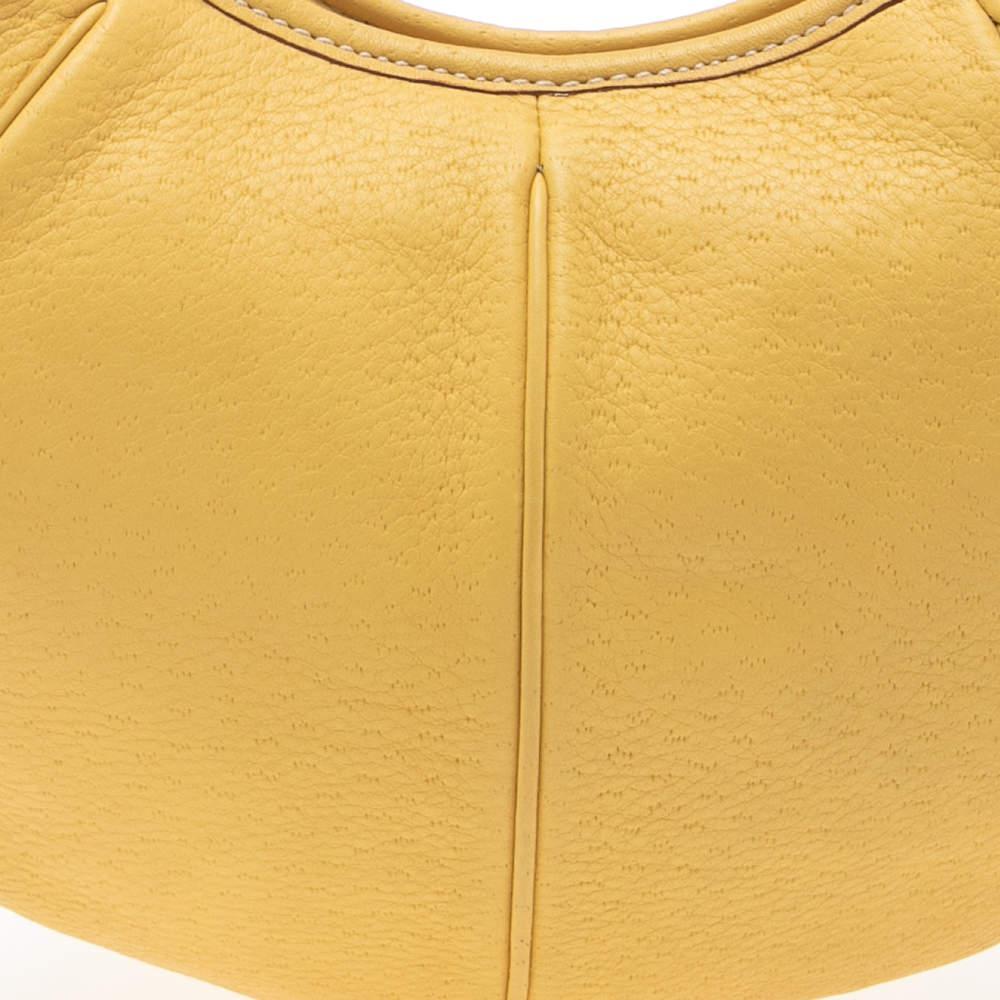 商品[二手商品] Salvatore Ferragamo|Salvatore Ferragamo Yellow Leather Hobo,价格¥3117,第7张图片详细描述