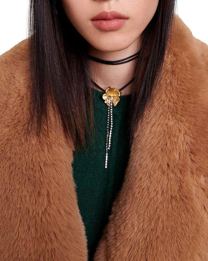 商品Maje|Faux Fur Wool Blend Camel Coat,价格¥3695,第5张图片详细描述