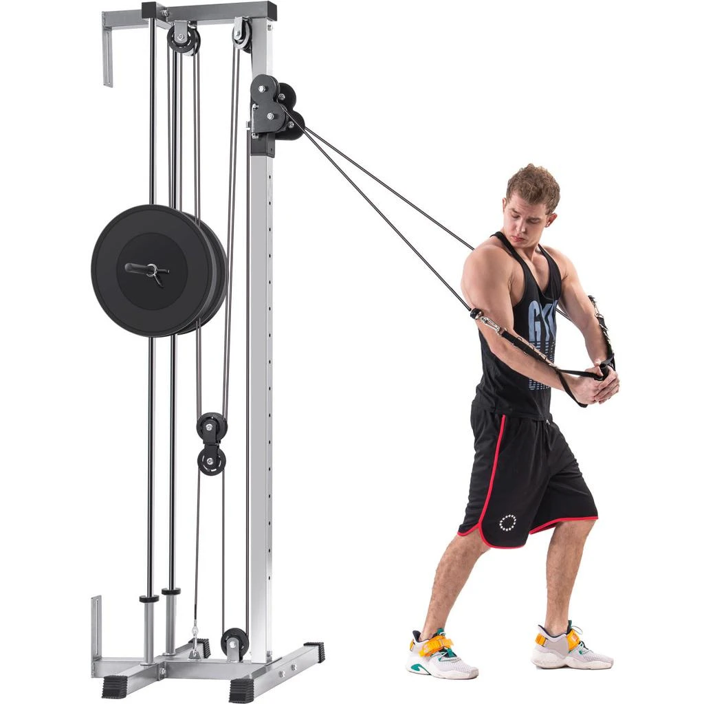 商品Simplie Fun|Lat Pulldown Machine Home Gym Fitness Silver,价格¥4126,第1张图片