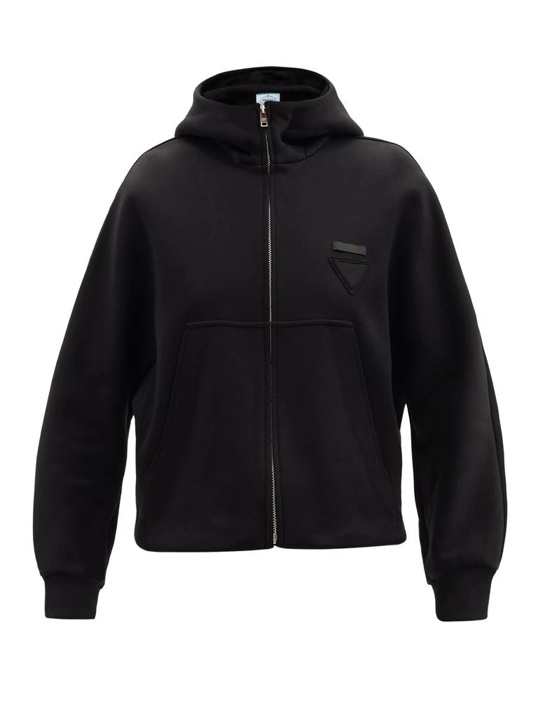 商品Prada|Triangle logo-patch cotton-blend hoodie,价格¥11211,第1张图片