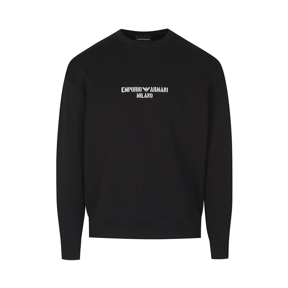 商品Emporio Armani|EMPORIO ARMANI 男黑色套头卫衣 3L1MFE-1JHSZ-0999,价格¥1113,第1张图片