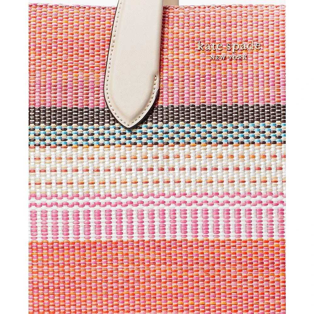 商品Kate Spade|Manhattan Woven Striped Fabric Large Tote,价格¥1495,第2张图片详细描述