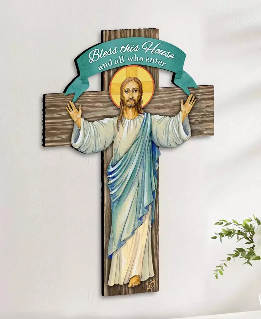商品Designocracy|Holiday Wooden Door Decor Wall Decor Jesus Cross Door Decor G. DeBrekht,价格¥1099,第2张图片详细描述