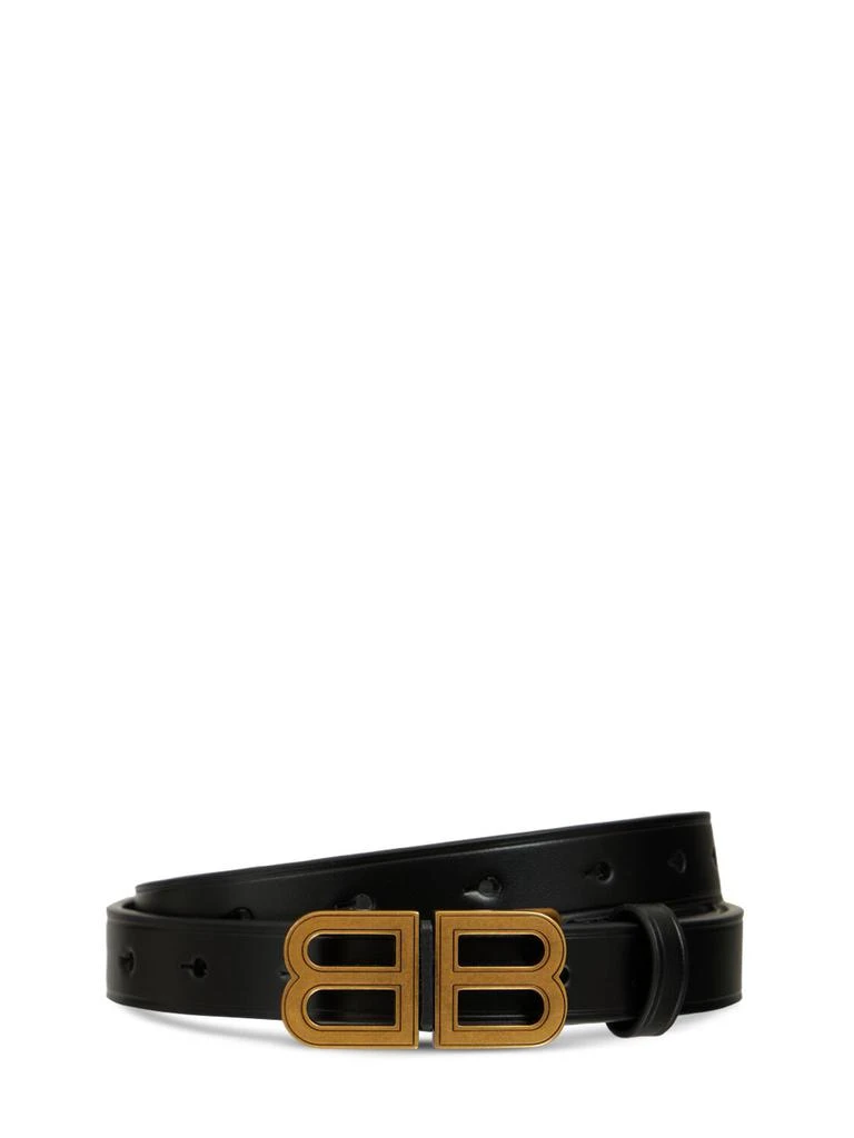 商品Balenciaga|Bb Houlglass Croc Embossed Leather Belt,价格¥2996,第1张图片