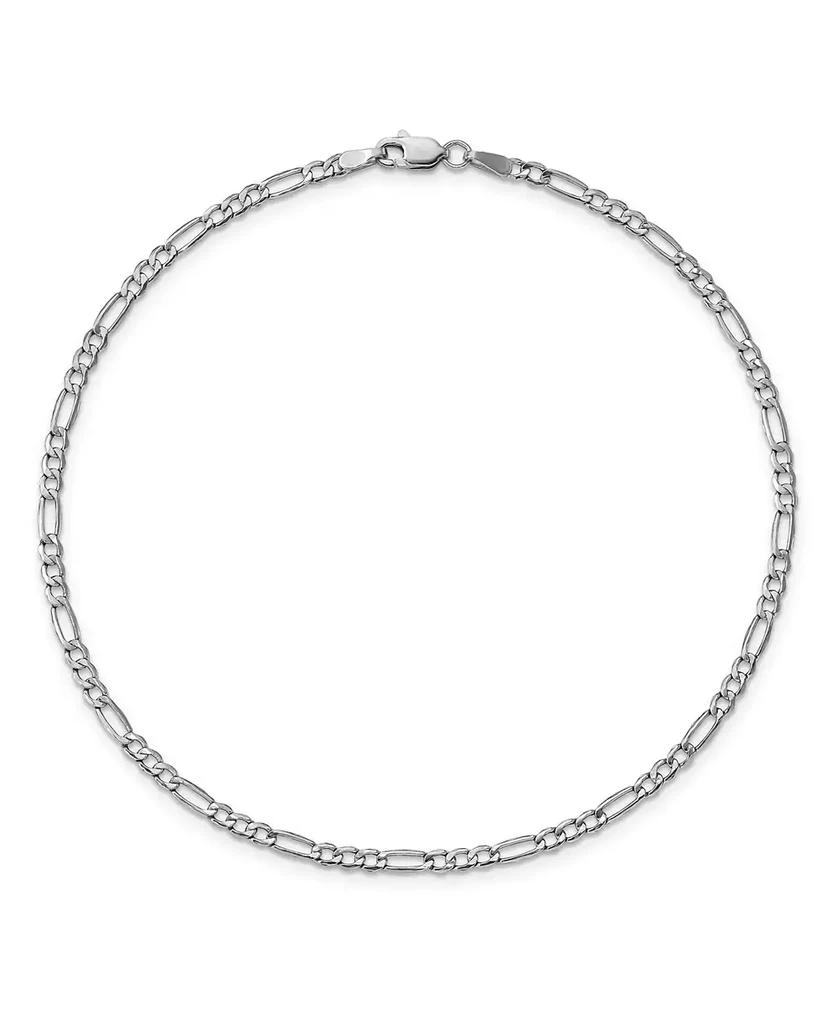 商品Macy's|Figaro Chain Anklet in 14k White Gold,价格¥1870,第1张图片