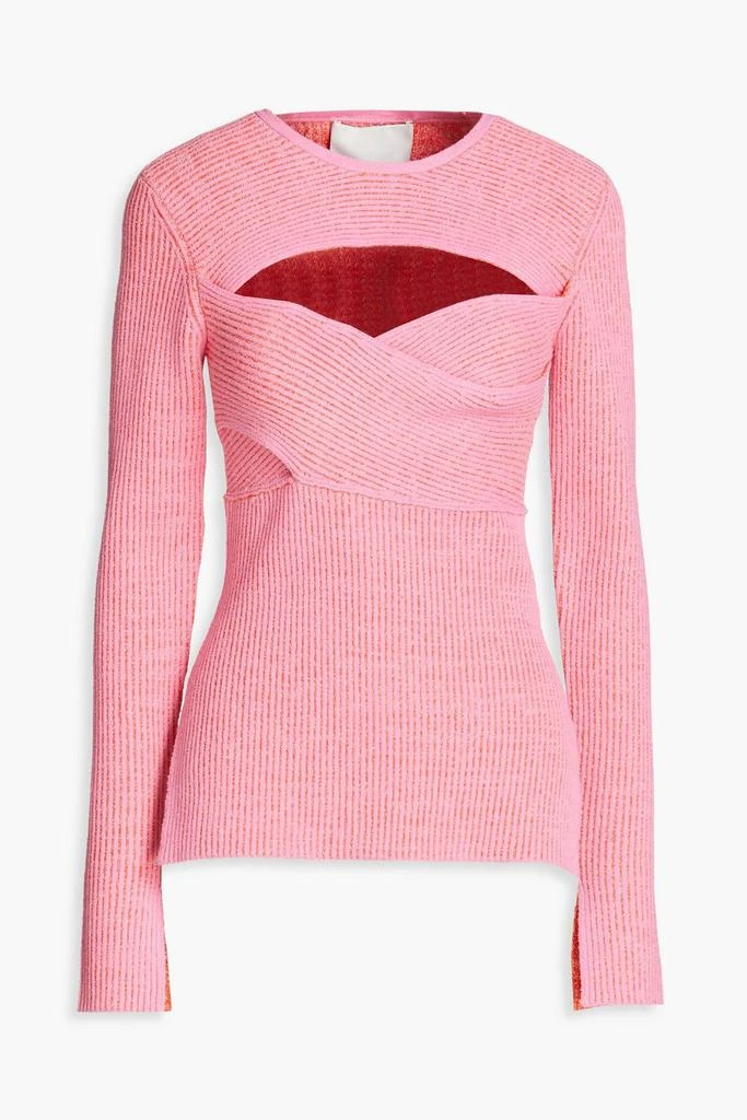 商品3.1 Phillip Lim|Cutout ribbed cotton-blend sweater,价格¥893,第1张图片