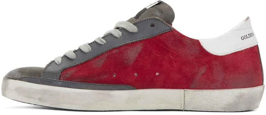 商品Golden Goose|Red & Grey Suede Superstar Sneakers,价格¥3404,第3张图片详细描述