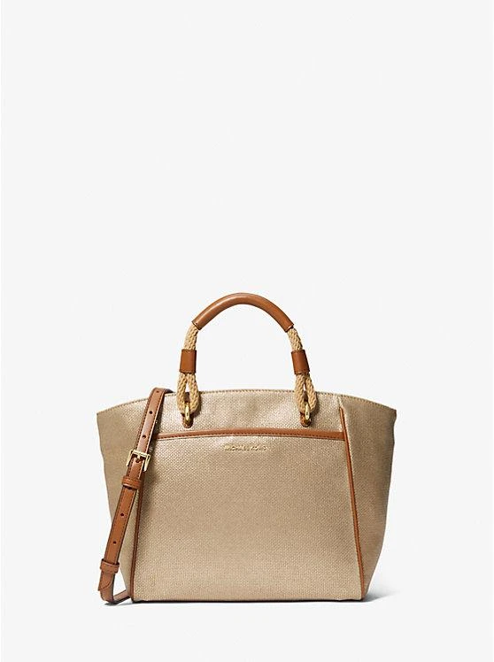 商品Michael Kors|Talia Small Metallic Cotton Canvas Tote Bag,价格¥561,第1张图片