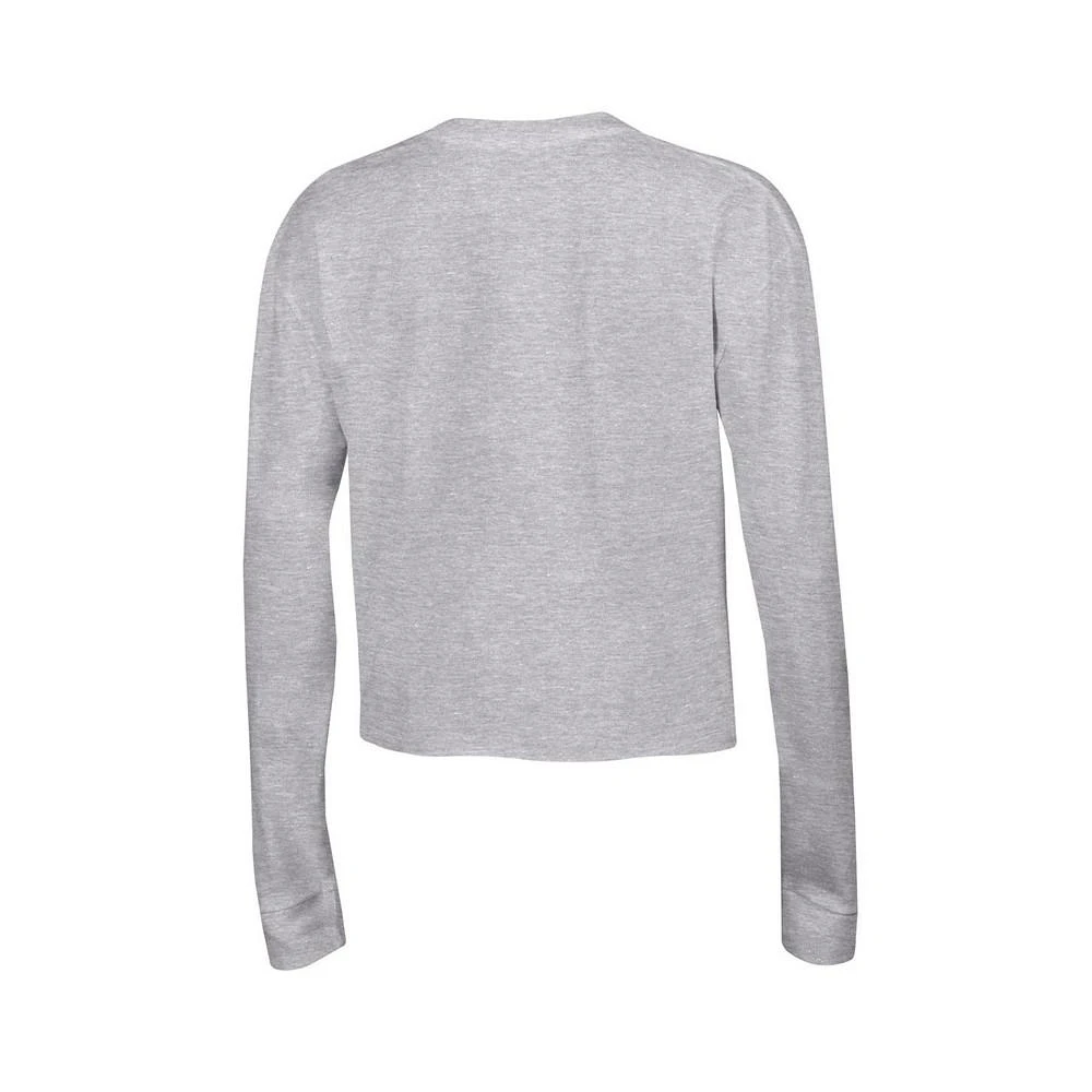 商品CHAMPION|Women's Gray Wisconsin Badgers Boyfriend Cropped Long Sleeve T-shirt,价格¥262,第3张图片详细描述