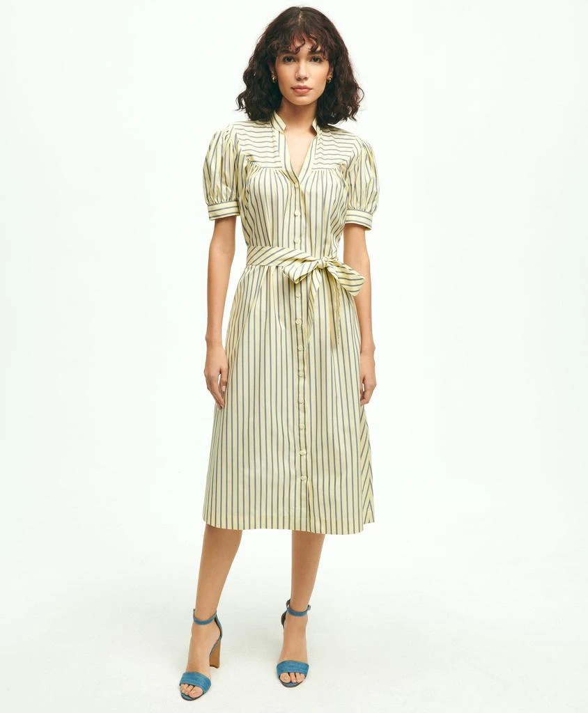 商品Brooks Brothers|Supima® Cotton Fit & Flare Stripe Shirt Dress,价格¥757,第1张图片