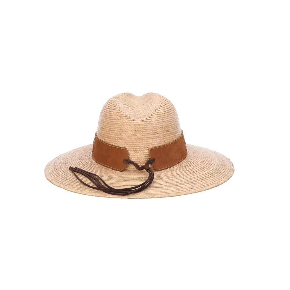 商品SCALA|Women's Braided Palm-Straw Safari Hat With Leather Band,价格¥800,第3张图片详细描述
