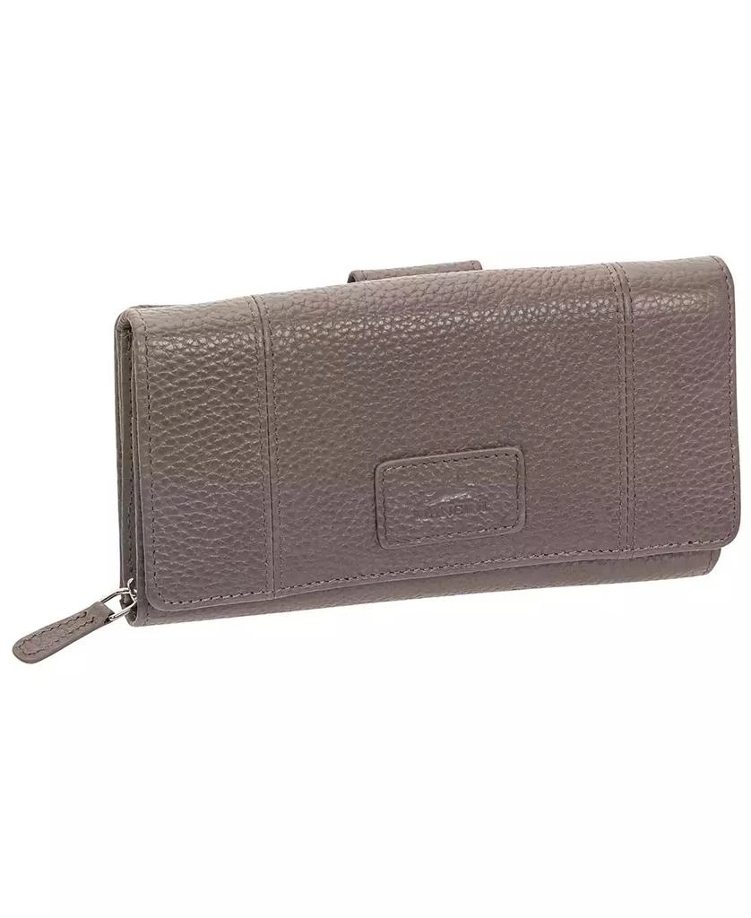 商品Mancini Leather Goods|Women's Pebbled Collection RFID Secure Mini Clutch Wallet,价格¥281,第2张图片详细描述