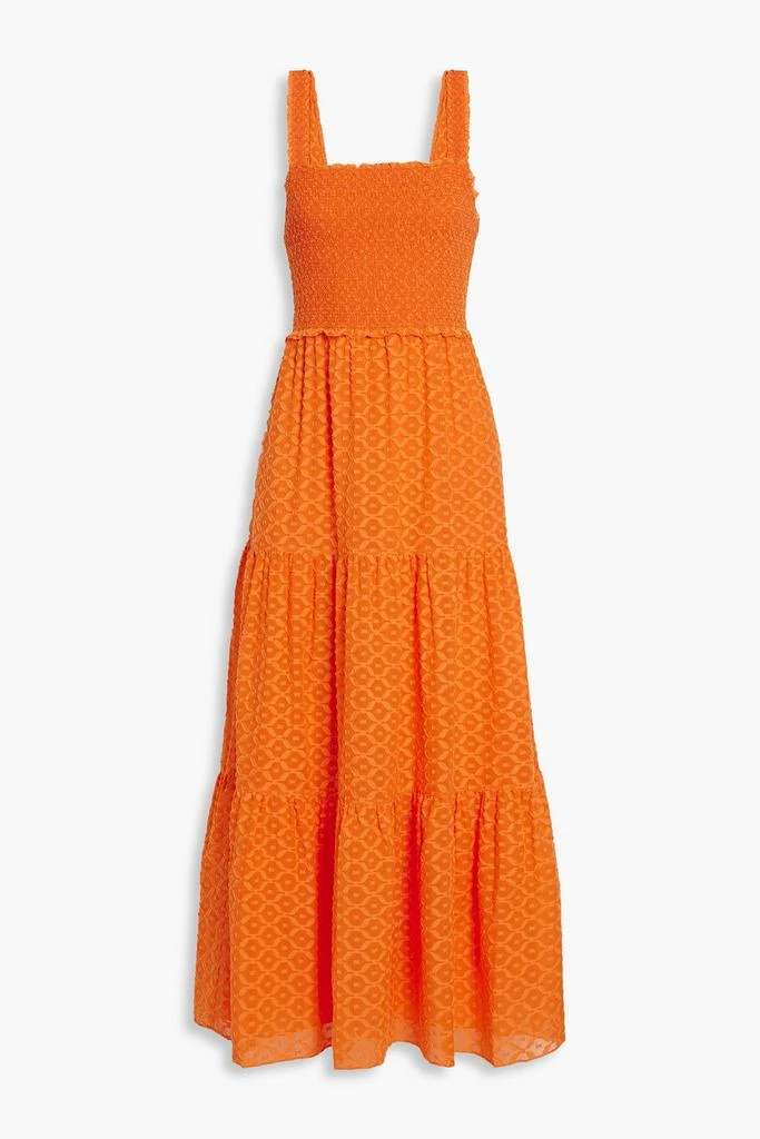 商品Alice + Olivia|Neva smocked silk and cotton-blend fil coupé maxi dress,价格¥1111,第1张图片