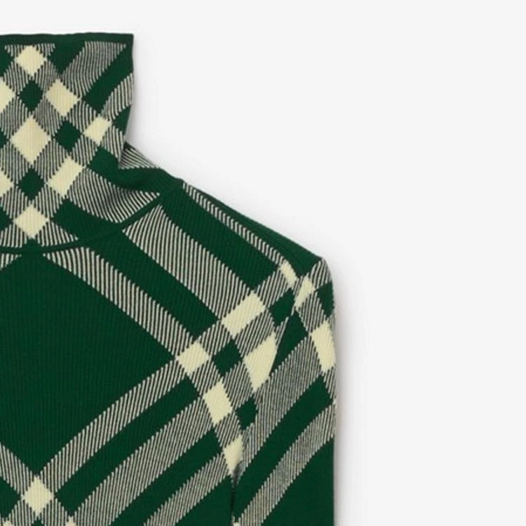 商品[国内直发] Burberry|博柏利 格纹拼色修身高领长袖毛衣 男款 黄水仙色,价格¥3959,第7张图片详细描述