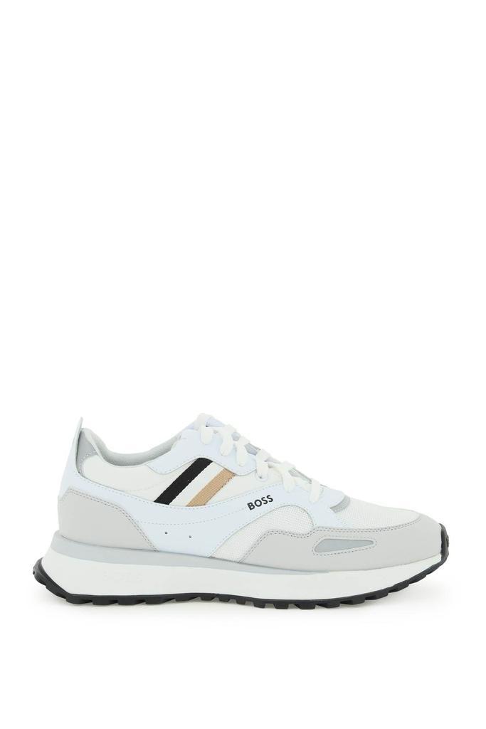 商品Hugo Boss|FAUX LEATHER AND MESH 'JONAH' SNEAKERS,价格¥867,第1张图片