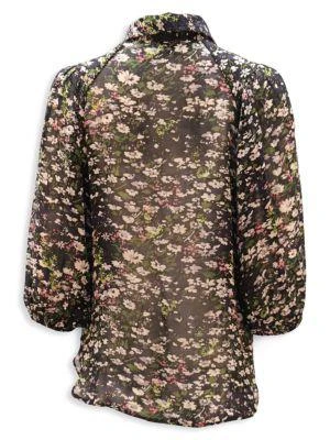 商品[二手商品] Ganni|Ganni Floral Print Blouse In Black Viscose,价格¥643,第3张图片详细描述