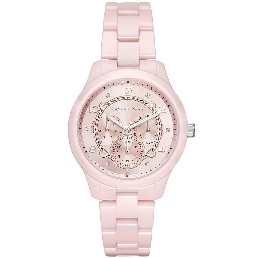 商品Michael Kors|Women's Runway Pink Ceramic Bracelet Watch 38mm,价格¥1226,第1张图片