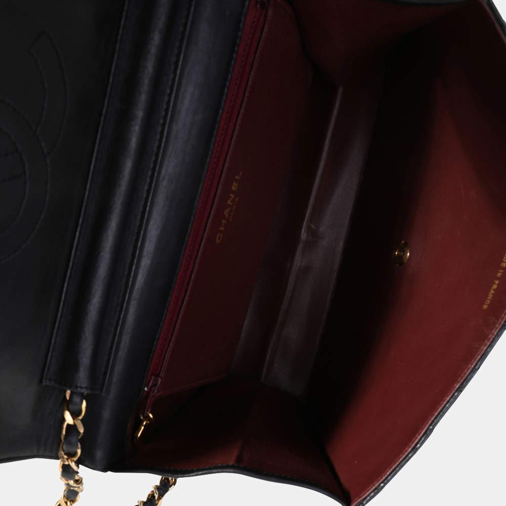 Chanel Black Quilted Lambskin Leather Vintage CC Single Flap Shoulder Bag商品第5张图片规格展示