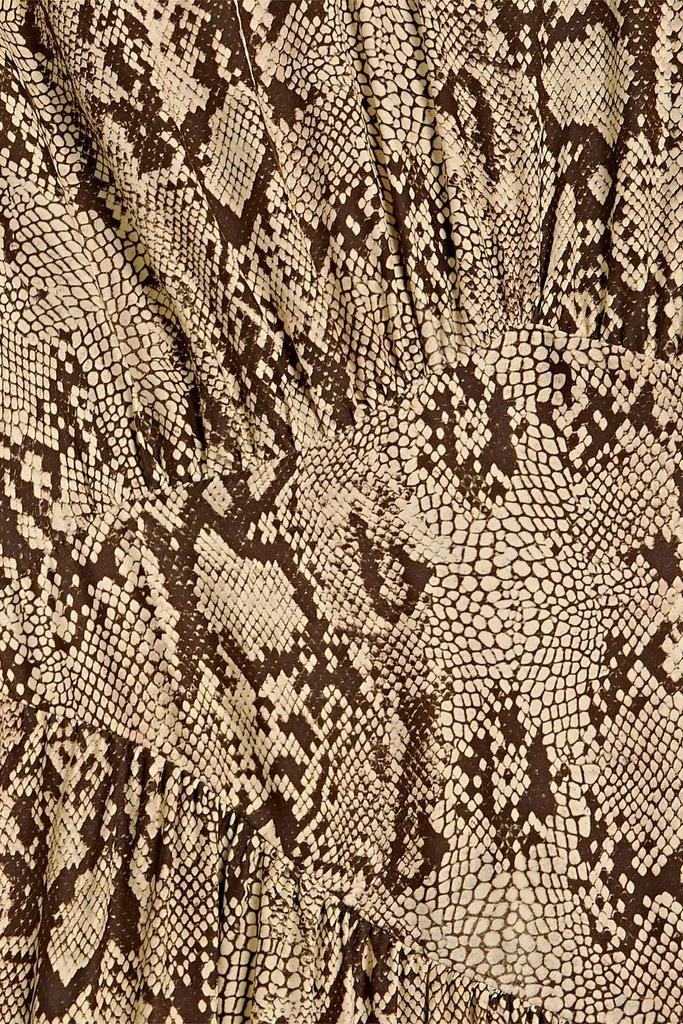 商品FRAME|Asymmetric snake-print silk-satin midi dress,价格¥2137,第4张图片详细描述