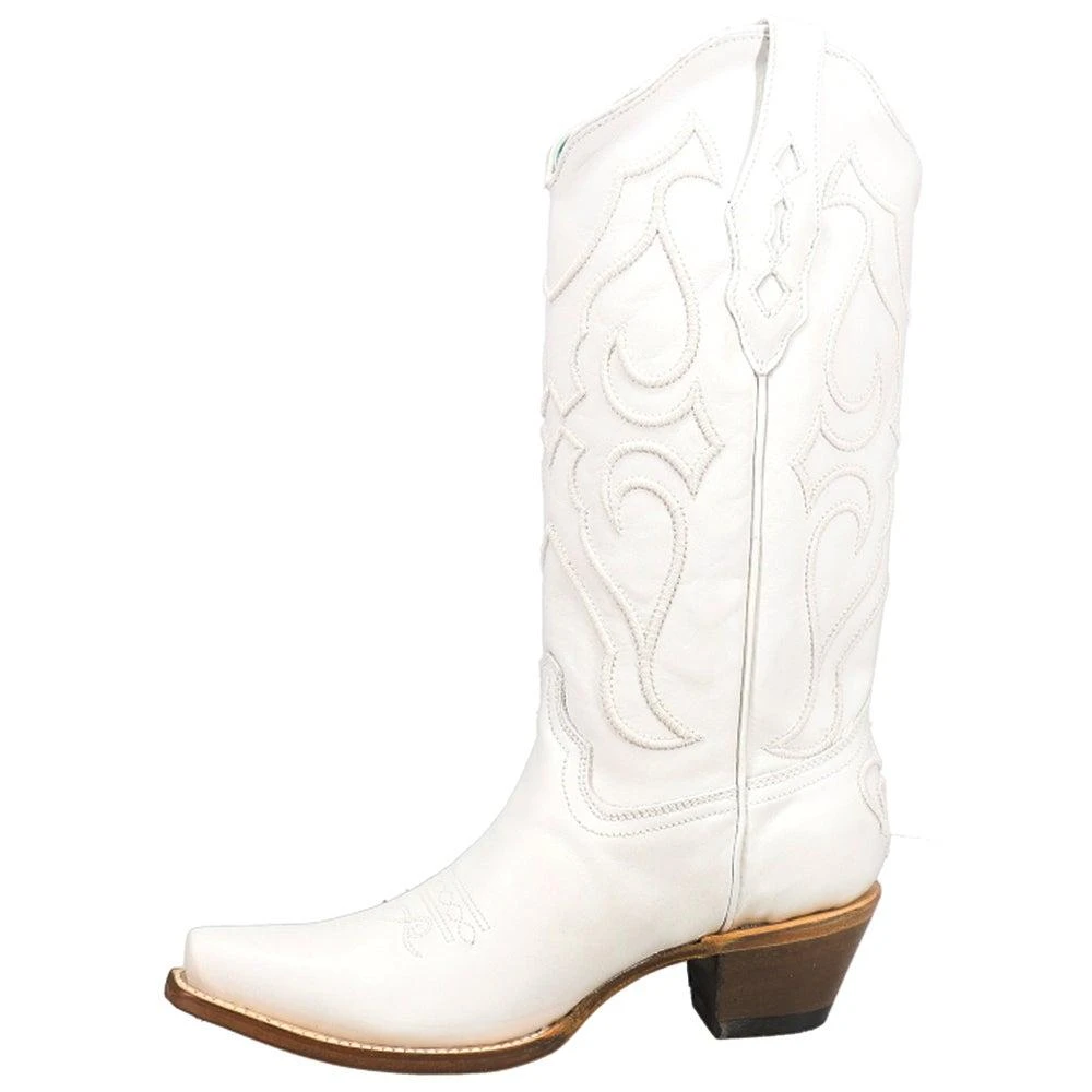商品Corral Boots|White Tooled-Inlay Snip Toe Cowboy Boots,价格¥1492,第3张图片详细描述