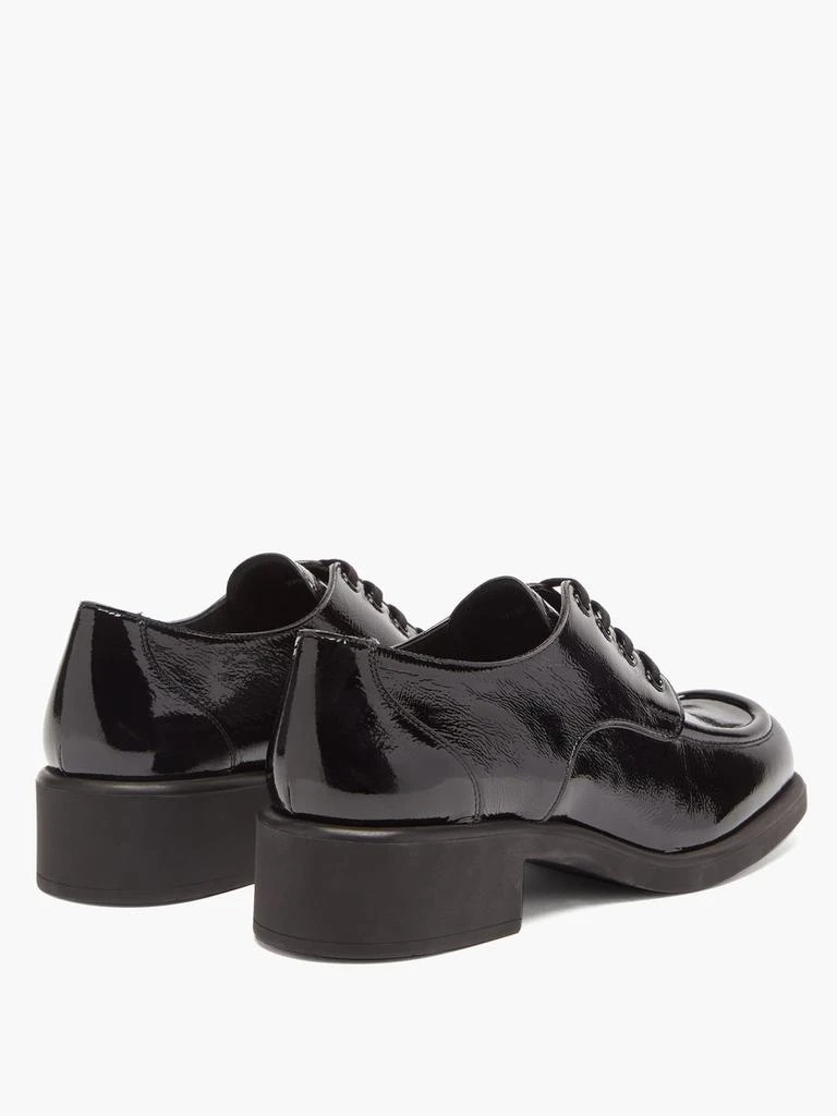 商品Miu Miu|Square-toe creased patent-leather shoes,价格¥2509,第4张图片详细描述