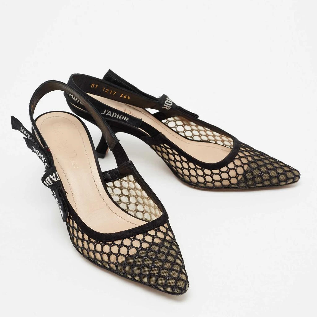 商品[二手商品] Dior|Dior Black Net and Suede Trim J'Adior Slingback Pumps Size 36.5,价格¥4091,第4张图片详细描述