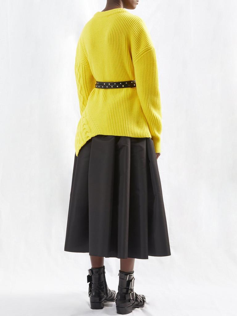 商品Alexander McQueen|Asymmetric cabled-knit sweater,价格¥11086,第5张图片详细描述