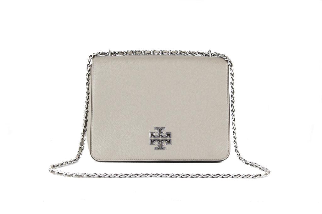 商品Tory Burch|Tory Burch Britten Large Pebble Leather Adjustable Chain Shoulder Tote Handbag,价格¥3829,第1张图片