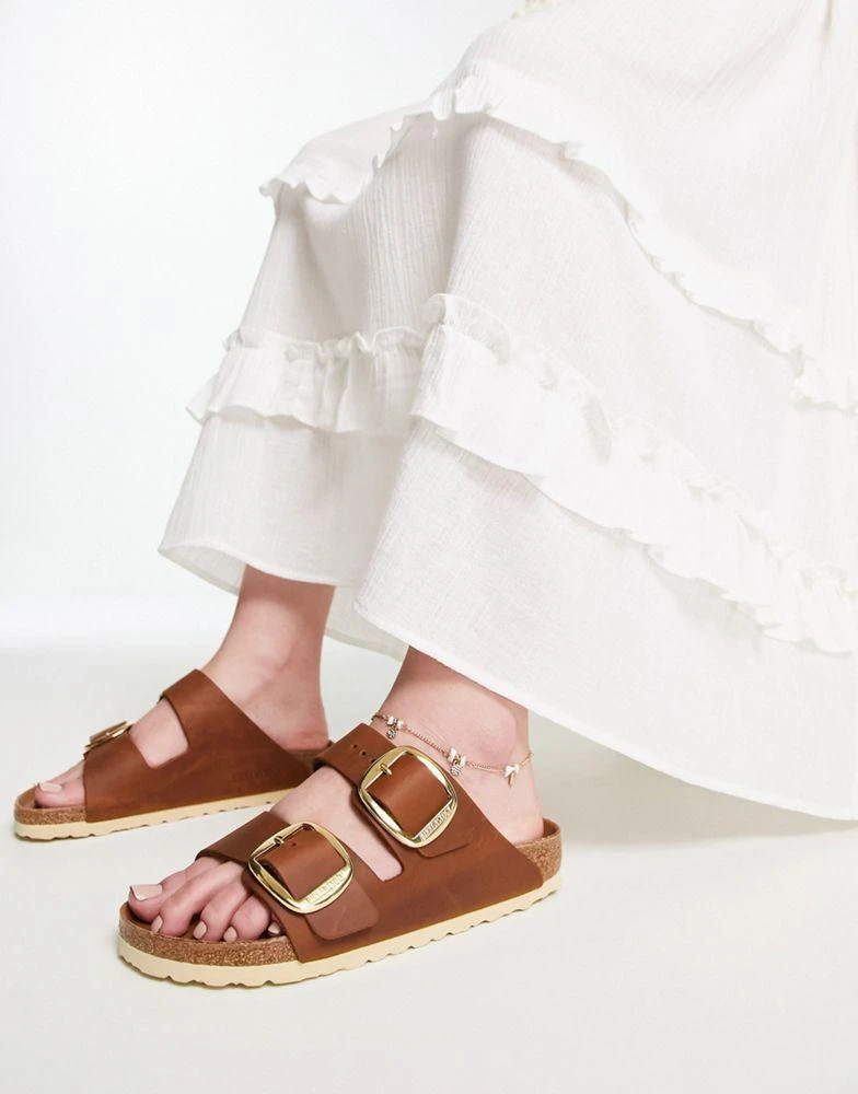 商品Birkenstock|Birkenstock Arizona Big Buckle Sandals in Cognac Leather,价格¥1239,第1张图片