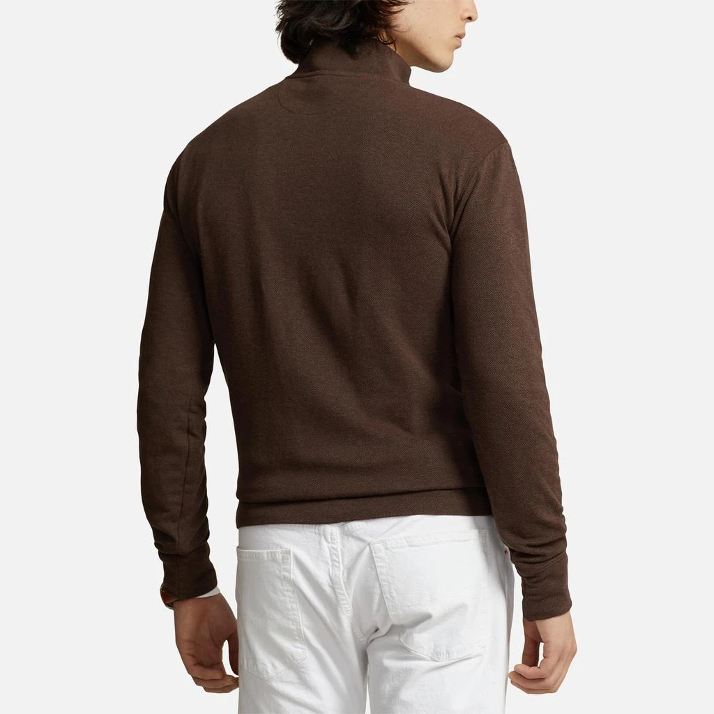 商品Ralph Lauren|Polo Ralph Lauren Men's Half Zip Double Knit Sweatshirt - Nutmeg Brown/Heather Harringbone,价格¥1506,第2张图片详细描述