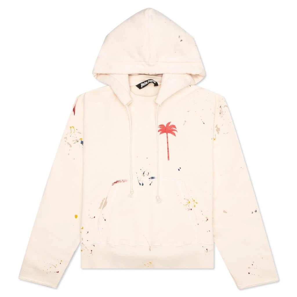 商品Palm Angels|PXP Painted Raw Cut Hoodie - Off White,价格¥4706,第1张图片