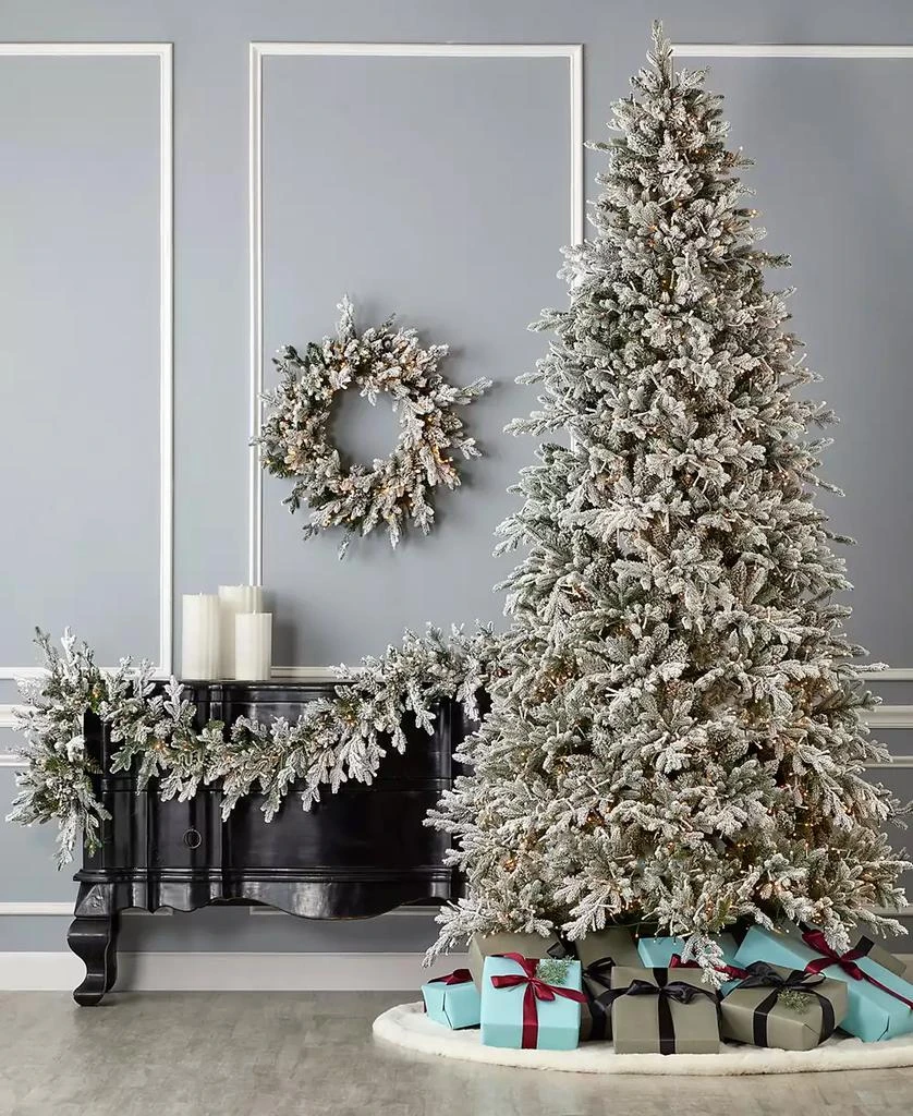 商品Seasonal|Dandan Flocked Pine 7.5' Flocked PE Mixed PVC Tree with Metal Base, 3936 Tips, 2200 Lights, EZ-Connect, Remote, Storage Bag,价格¥20524,第5张图片详细描述