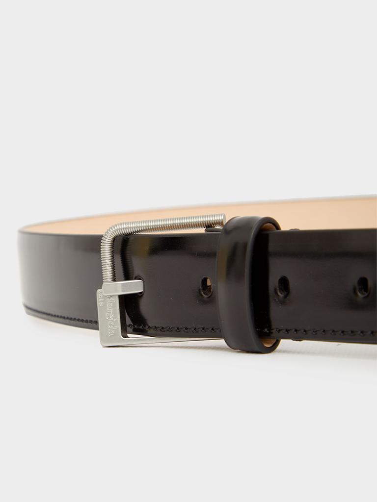 Black shiny leather belt商品第4张图片规格展示