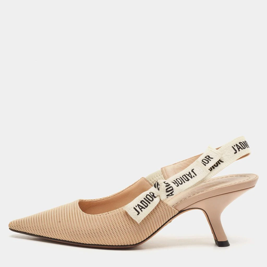 商品[二手商品] Dior|Dior Beige Canvas J'Adior Slingback Pumps Size 36,价格¥3973,第1张图片