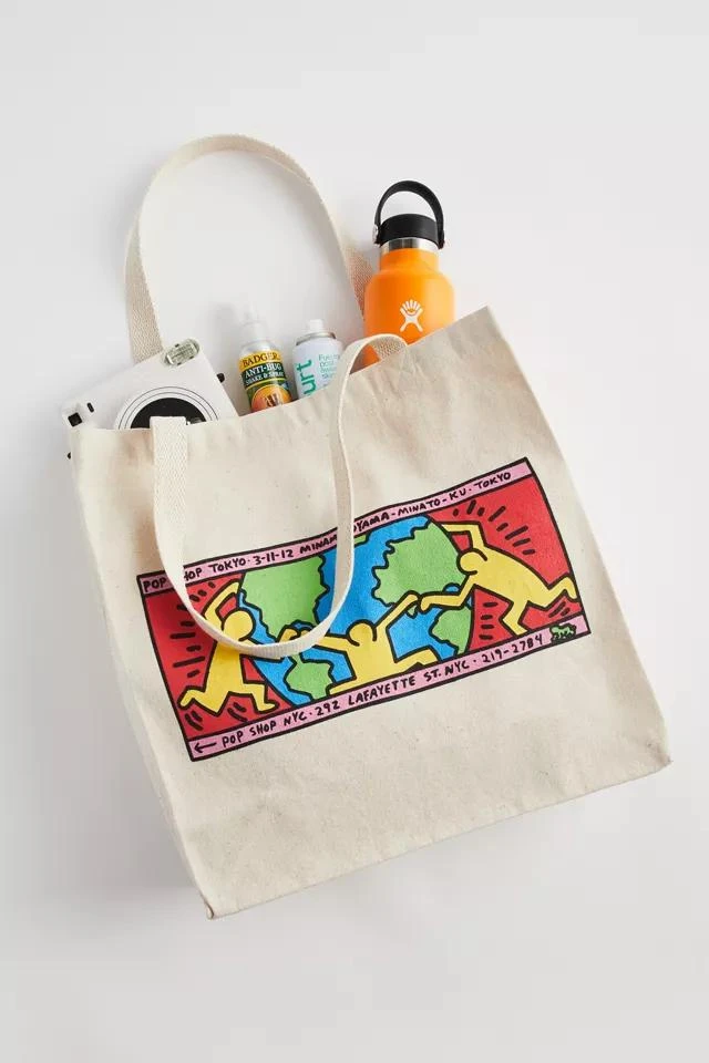 商品Urban Outfitters|Keith Haring Globe Tote Bag,价格¥75,第5张图片详细描述