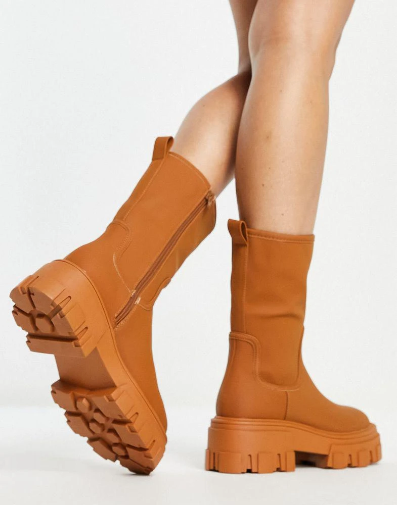 商品ASOS|ASOS DESIGN Acton chunky pull on boots in camel,价格¥178,第3张图片详细描述