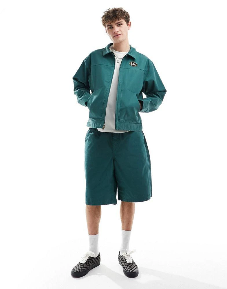 商品Vans|Vans coyle cropped canvas jacket in dark green,价格¥387,第3张图片详细描述