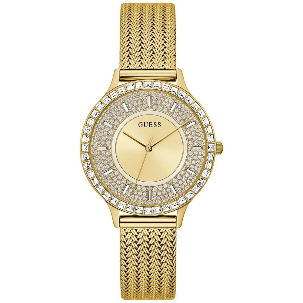 商品GUESS|Women's Gold-Tone Stainless Steel Mesh Bracelet Watch 38mm,价格¥815,第1张图片