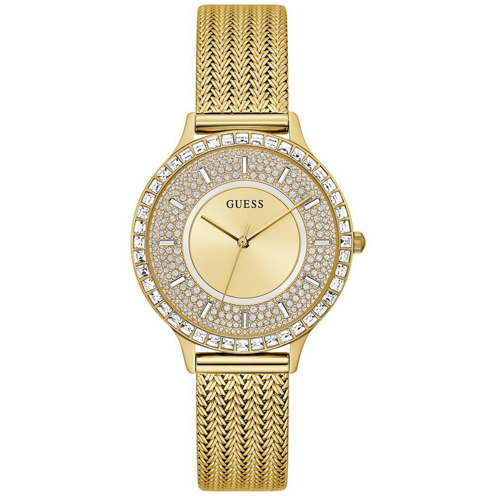 商品GUESS|Women's Gold-Tone Stainless Steel Mesh Bracelet Watch 38mm,价格¥1077,第1张图片