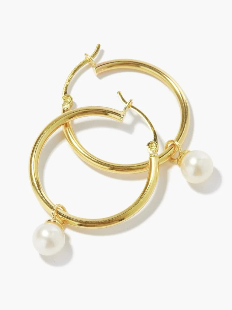 商品MATEO|Pearl & 14kt gold small hoop earrings,价格¥3324,第3张图片详细描述