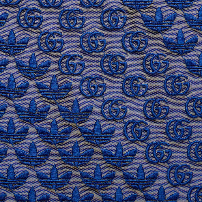 【预售3-7天】GUCCI/古驰 22年秋冬新款 adidas联名系列 女士蓝色锦纶混纺薄纱老花刺绣半身裙693449XJECA4697商品第5张图片规格展示