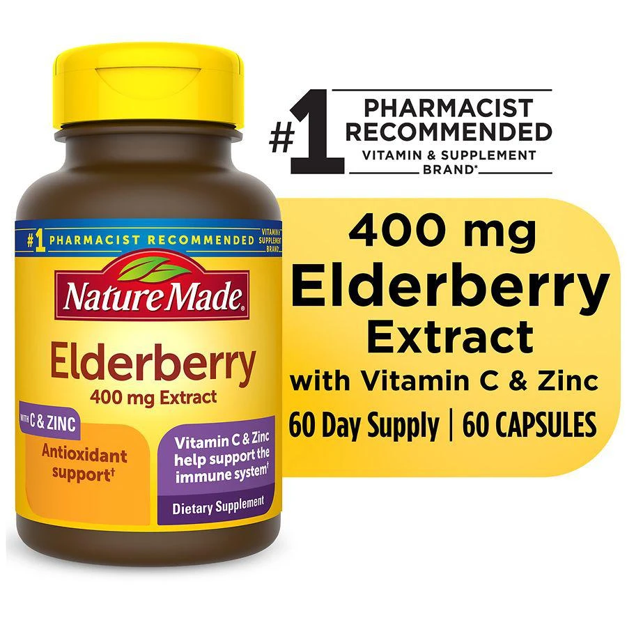 Elderberry 400 mg Extract with Vitamin C and Zinc Capsules 商品