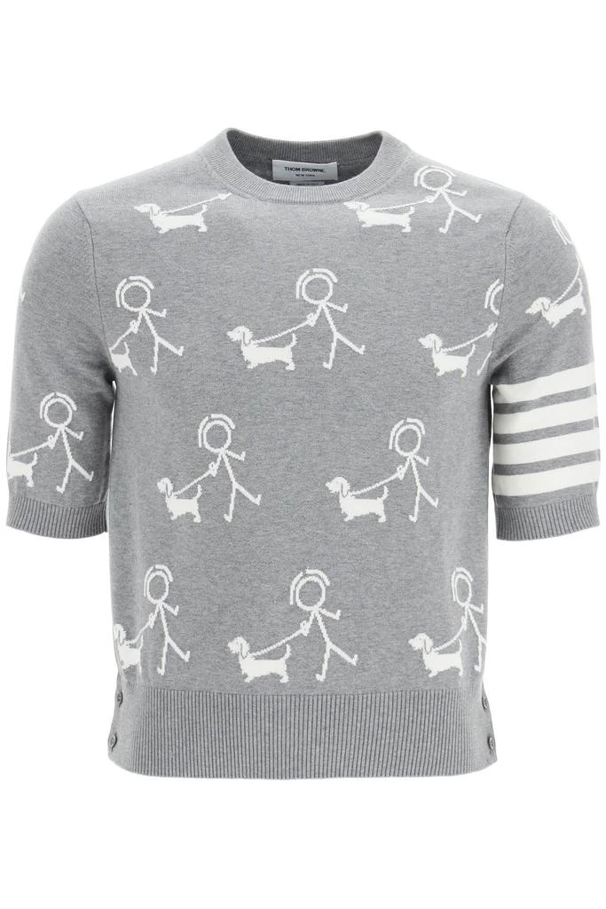 商品Thom Browne|Thom browne short-sleeved pullover with intarsia,价格¥4778,第1张图片