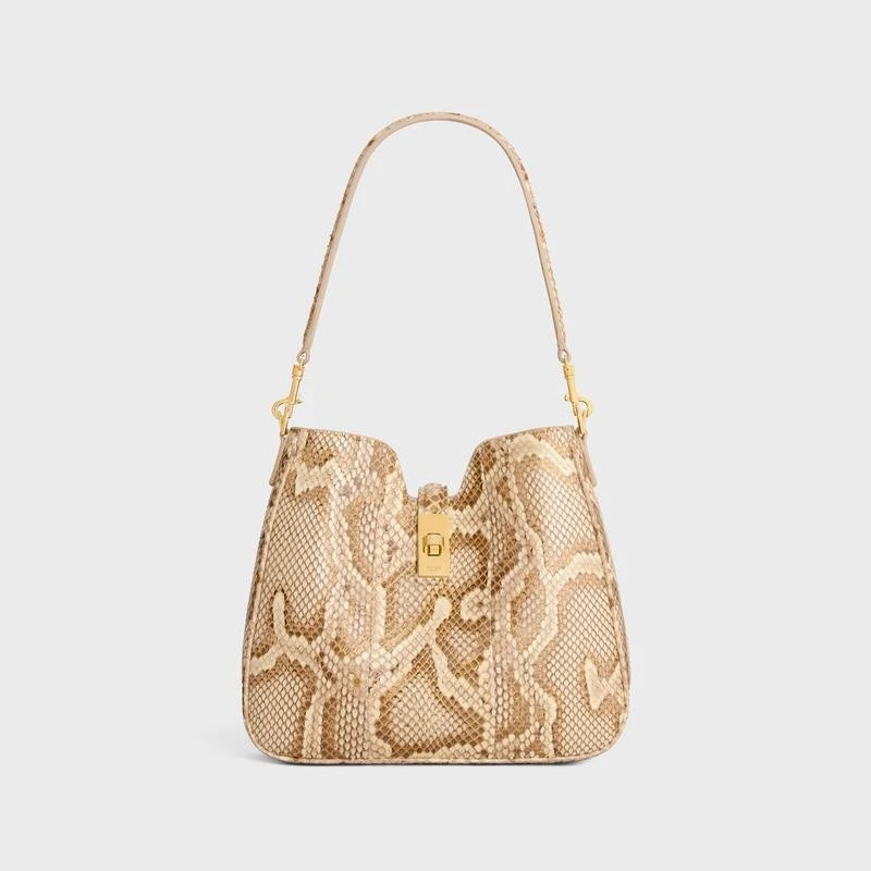 商品Celine|【预售3-7天】CELINE赛琳 女士米色蟒蛇皮手提包,价格¥26509,第1张图片