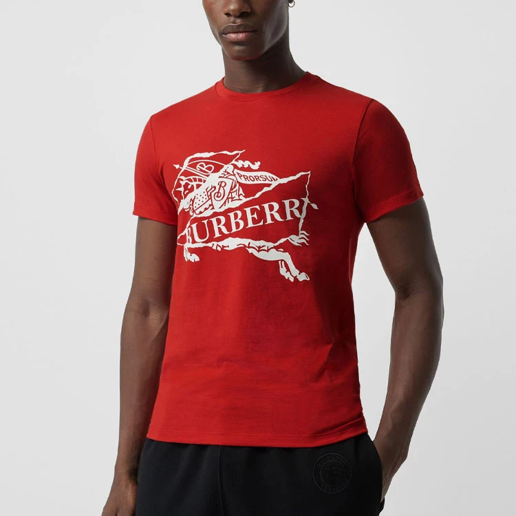 商品[国内直发] Burberry|博柏利 休闲战马logo短袖T恤 男款 红色,价格¥2250,第4张图片详细描述